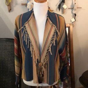 One of a kind Karen Wilkinson Saltillo Serape Jacket.